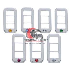 Накладка клавиши переключателя хром/пластик (3 отв.) FLC/FCL, UP42038