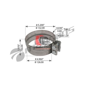Хомут выхлопной трубы глушителя ID=5" (127mm), 900.618 Хомут выхлопной трубы глушителя ID=5" (127mm), 900.618