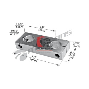 Серьга рессоры передней L=196.85mm/W=50.8mm FLD, 360.002