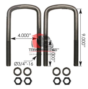 Стремянка рессоры тягача передняя П-образная (с гайками) OD=19mm/L=228mm/S=101mm PB 387, AUBK8354-09 Стремянка рессоры тягача передняя П-образная (с гайками) OD=19mm/L=228mm/S=101mm PB 387, AUBK8354-09