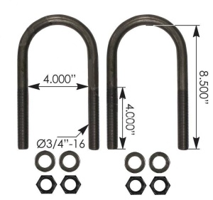 Стремянка рессоры тягача передняя U-образная (2шт.с гайками) OD=19mm/L=216mm FLC/VOLVO, AUBK8154-083