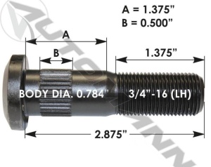 Шпилька футорки левая L=73mm, M3611/201.6043L