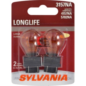 Лампочка 2-ух конт. желтая с пластик.цоколем 12V 27/8W SYLVANIA Оригинал®, SYL 3157KNA
