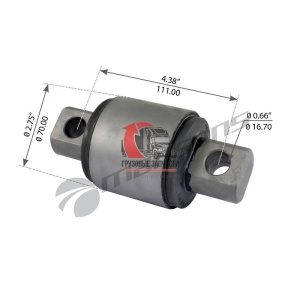 Сайлентблок тяги продольной и поперечной задней OD=69.85mm/L=111.23mm/ID=15,88mm PB 387, 10.060