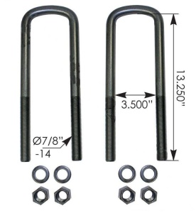 Стремянка рессоры тягача задняя (с гайками) OD=22mm/L=336mm/S=89mm INTER 9800, AUBK8363-132