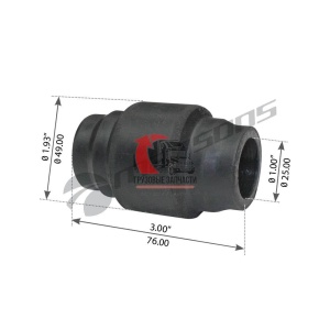 Сайлентблок тяги продольной п/прицепа/OD=48.44mm/L=76.2mm/ID=25,4mm, 460.015