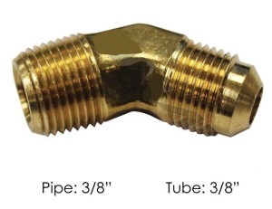 Фитинг-уголок соединительный к энергоаккумулятору 45° ID=3/8" (9.5mm)®, PH  VS159F8 6
