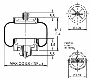 Подушка воздушная кабины KW T800, FI  W02 358 7109