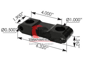 Серьга рессоры передней задняя (сталь) L=161mm W=49mm KW C500/T600/800, M877