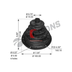 Кожух/пыльник рычага КПП (круг) OD=184.15mm КПП KENWORTH C500/T600/T800/T2000 (1999-2011), 540.013