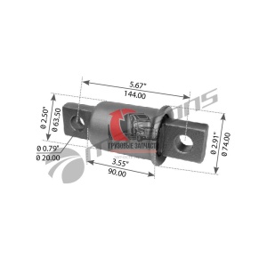 Сайлентблок рессоры задней тягача Ø=63.5mm FREIGHTLINER, 16-16412-000/16-18035-000/360.000