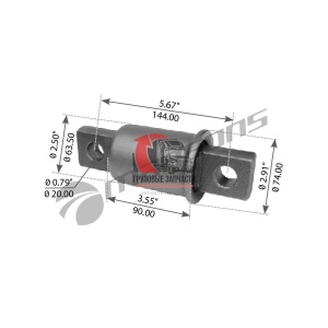 Сайлентблок рессоры задней тягача Ø=63.5mm FTL, 360.000