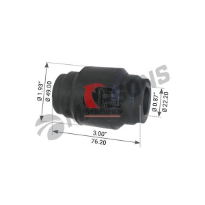 Сайлентблок тяги продольной п/прицепа/OD=49.2mm/L=76.2mm/ID=22.23mm, 10.099 Сайлентблок тяги продольной п/прицепа/OD=49.2mm/L=76.2mm/ID=22.23mm, 10.099