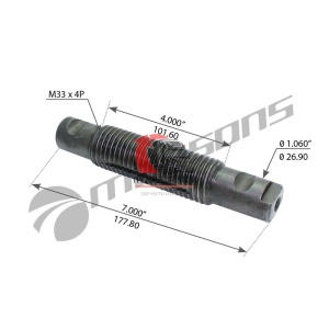 Палец рессоры передней резьбовой передний (2Q) KW T2000, 680.083 Палец рессоры передней резьбовой передний (2Q) KW T2000, 680.083