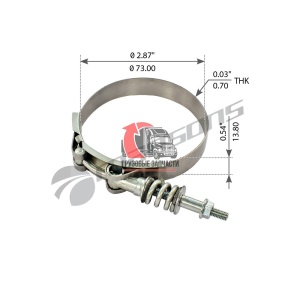 Хомут пружинный патрубка системы охлаждения T-BoltID=2.69"(68mm)-3.00"(76mm) FREIGHTLINER, 580.284
