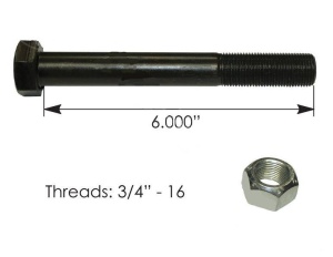 Болт+гайка верхний амортизатора заднего и рессоры передней 3/4-16X6.00 FTL, BKF340600GR8