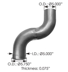 Труба глушителя OD=5" (127mm) (турбина-гофра) FLD DDE S60 12,7L/CUM N14, 740092 Труба глушителя OD=5" (127mm) (турбина-гофра) FLD DDE S60 12,7L/CUM N14, 740092