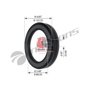 Сальник ступицы тягача перед FTL/INTER/VNL/KW (резина), 330.001NA Сальник ступицы тягача перед FTL/INTER/VNL/KW (резина), 330.001NA