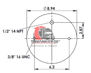 Пневморессора задней подвески тягача PB/KW AG400L/LOW AIR LEAF, FI  W01 358 8864