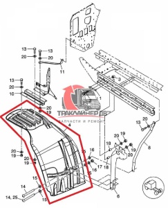 Защита крыла задняя левая FLC/FCL после 2005~®, 22-59170-000