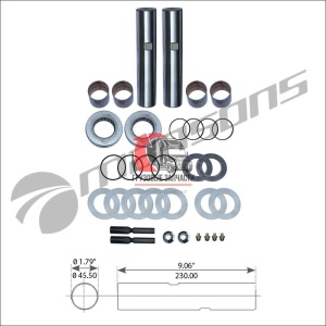 Комплект шкворней на ось бронз.втулка Pin OD=45.56 mm (E-1200-I, E-1320-I), 328344/580.014