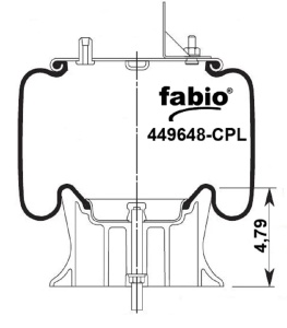 Пневморессора задней подвески тягача (пластик/одна шпилька) INTER 9800, 449648-CPL Пневморессора задней подвески тягача (пластик/одна шпилька) INTER 9800, 449648-CPL