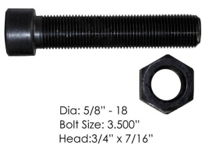 Болт центральный рессоры задней 1-о листовой с гайкой/OD=16mm/L=89mm FTL, MCB850FT