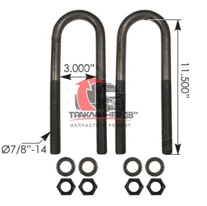 Стремянка рессоры (с гайками) OD=22mm/L=292mm/S=76mm п/прицепа под 3 листа TRA2728, AUBK5161-114