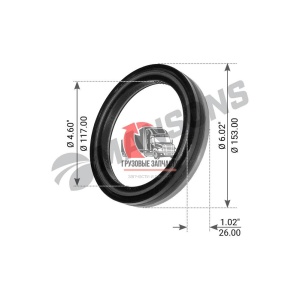 Сальник ступицы полуприцепа под SET413/SET414 (резина), GR167 Сальник ступицы полуприцепа под SET413/SET414 (резина), GR167