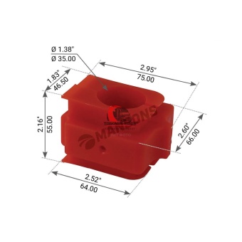 Втулка стабилизатора кабины (пластик красный) FLA, 360.296
