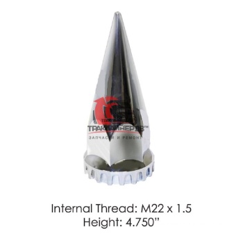 Колпачок декоративный гайки ступицы 33mm хром/пластик/резьба/конус M22x1.5, 562.A4018CP