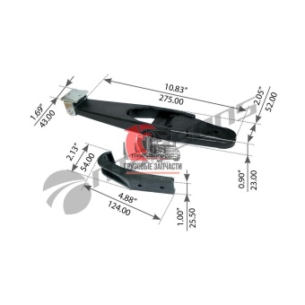 Замок+крючок капота RH/LH Classic XL/FLD, 360.147