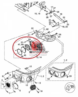 Фара ближний-дальний в сборе RH 12V FLA, A06-27421-001