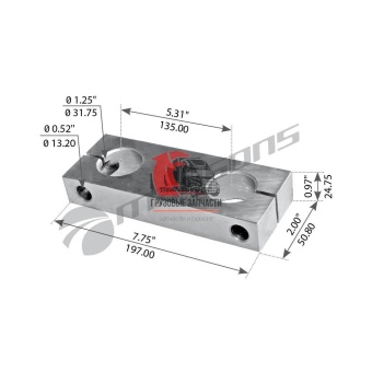 Серьга рессоры передней L=196.85mm/W=50.8mm FLD, 360.002