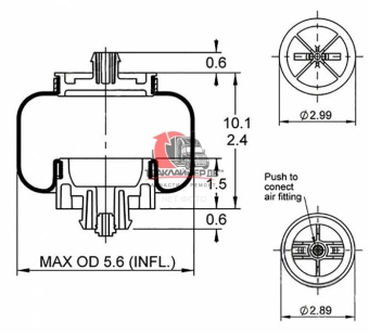Подушка воздушная кабины KW T800, FI  W02 358 7109