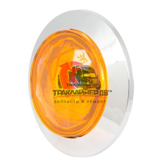 Фонарь диодный (оранженый) с ободком хром 12V, GG75320