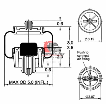 Подушка воздушная кабины FLB, LML 1102 A047