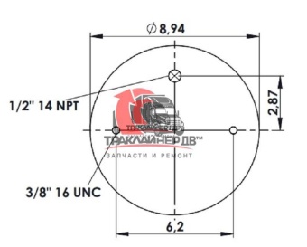 Пневморессора задней подвески тягача PB/KW AG400L/LOW AIR LEAF, FI  W01 358 8864